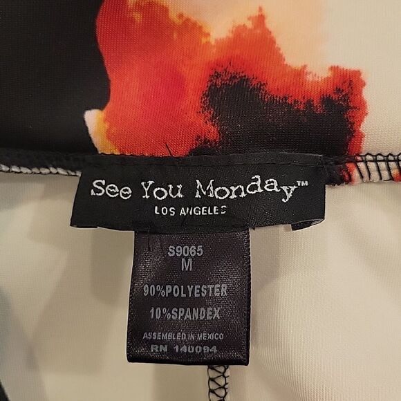 See You Monday Flowers Print Skirt, M - Picture 6 of 6